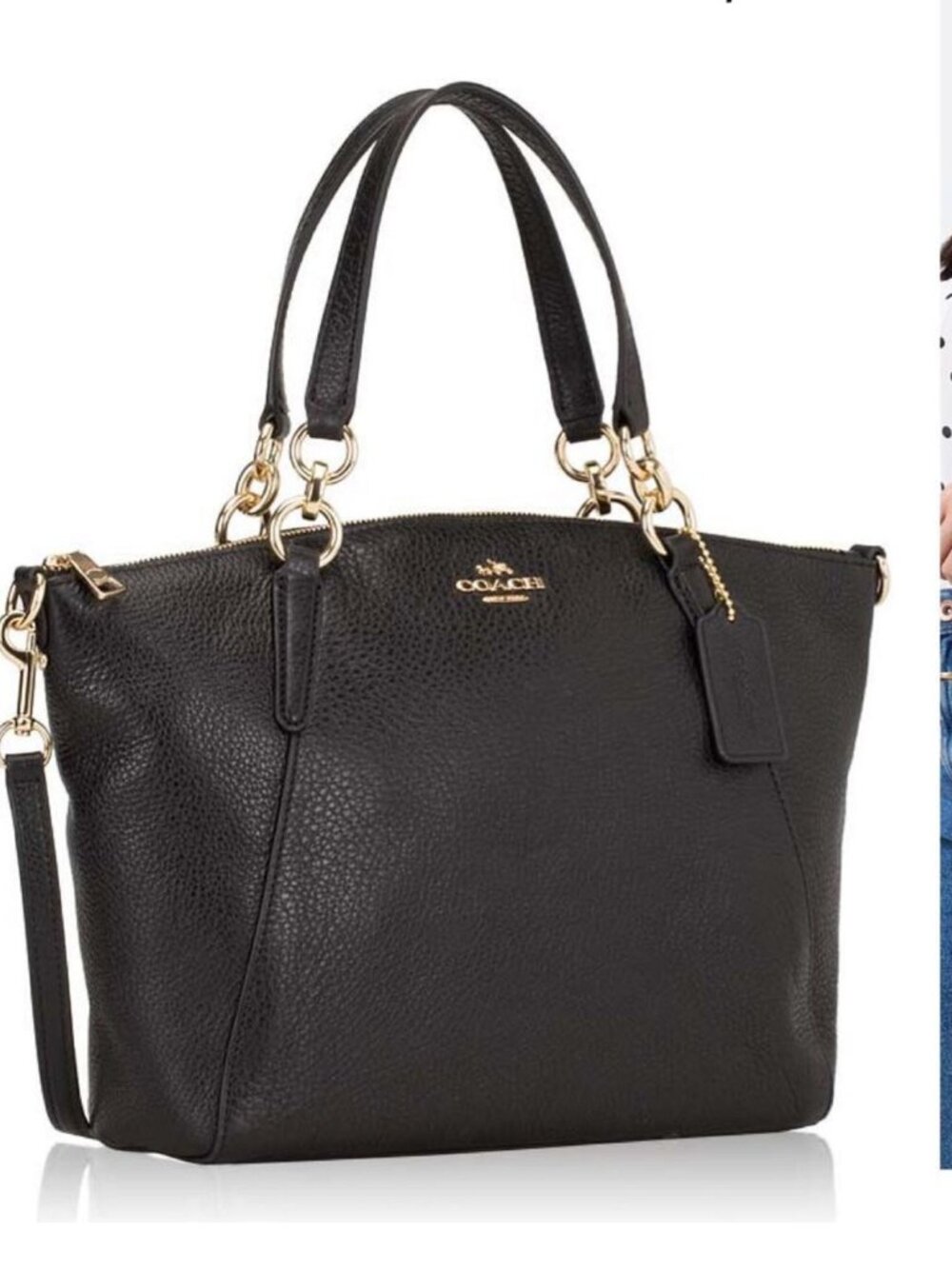 Like New Coach Kelsey Black Leather Shoulder Bag Purse